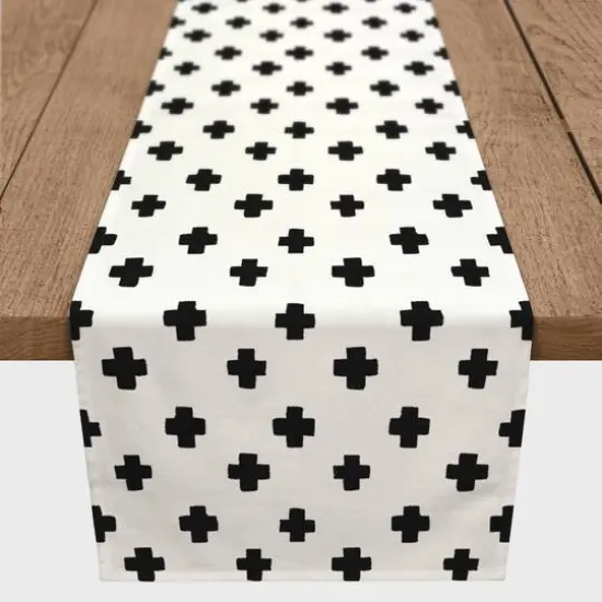 Crosses Indoor/Outdoor Table Runner Black {3}