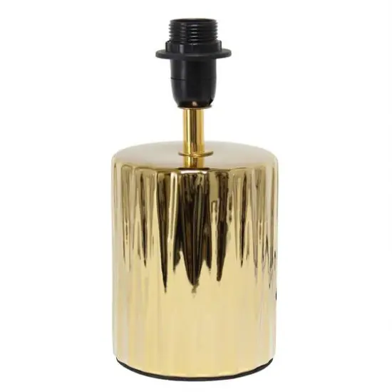 Simple Designs 11.5" Ruffled Metallic Gold Capsule Table Lamp {8}