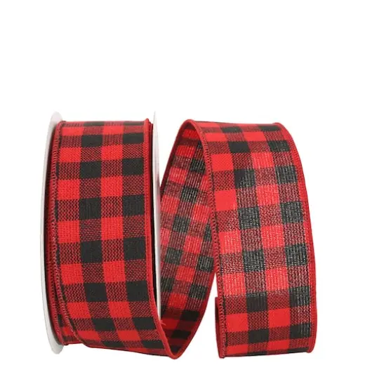 Reliant 2.5" x 20yd. Hearty Buffalo Plaid Wired Ribbon, 20yd. {1}