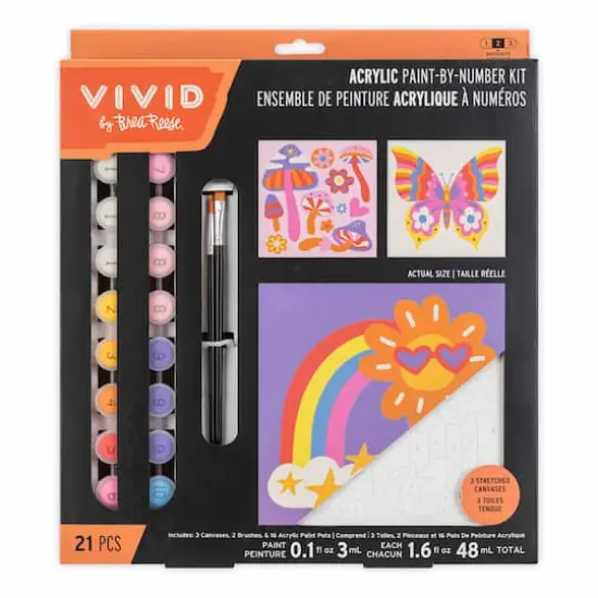 VIVID by Brea Reese&reg; Retro Squares Acrylic Paint-by-Number Kit {1}