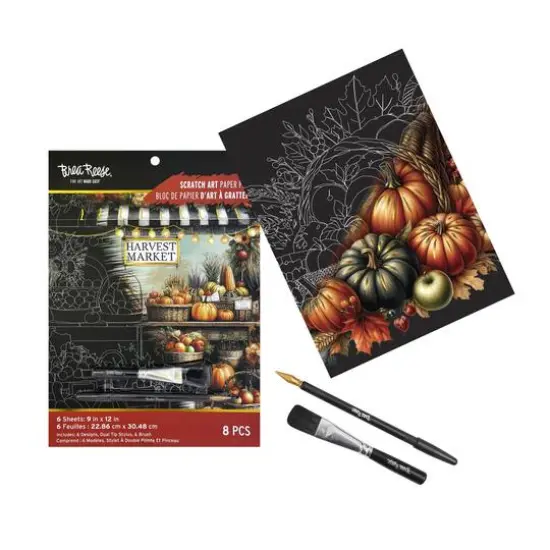Brea Reese™ 9" x 12" Harvest Season Scratch Art Paper Pad {4}