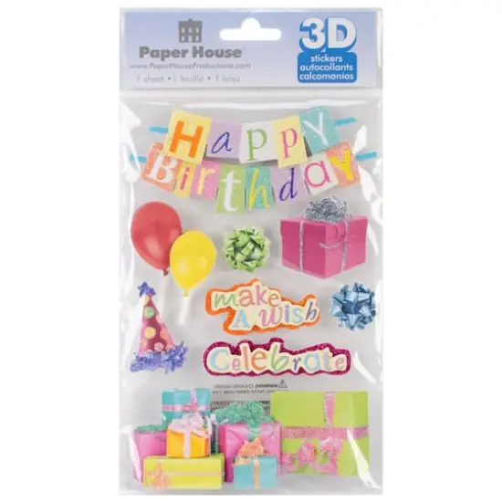 Paper House&reg; Happy Birthday 3D Stickers {1}