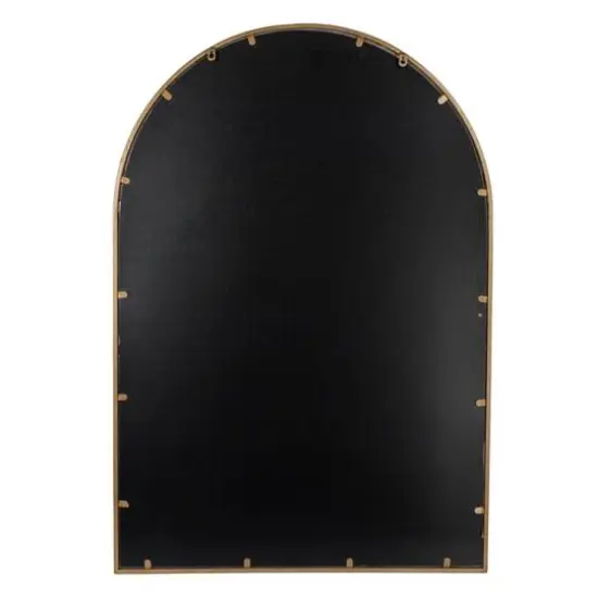 Hello Honey&reg; 45" Gold Decorative Metal Arched Wall Mirror with Window Style Design {6}