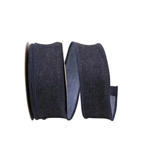 JAM Paper 1 3/8" x 10yd. Denim Wired Edge Ribbon {1}
