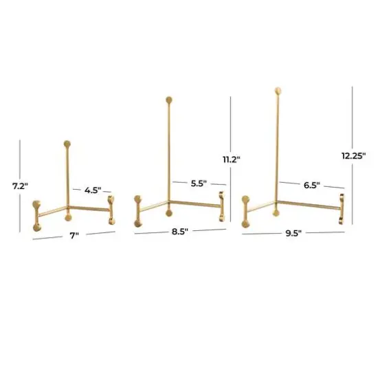 Gold Metal Fixed Easel with Ball Accent Set {6}