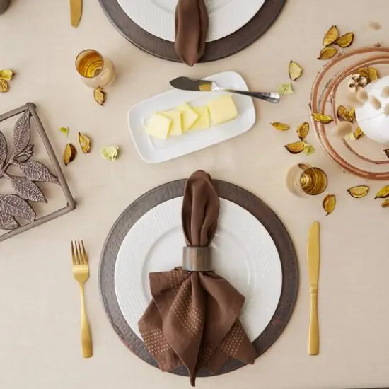 DII&reg; Red French Stripe Tablecloth 60x104 {7}