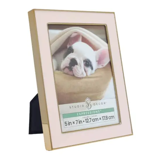 Expressions&trade; 5" x 7" Gold Trim Tabletop Frame by Studio D&eacute;cor&reg; Pink {4}
