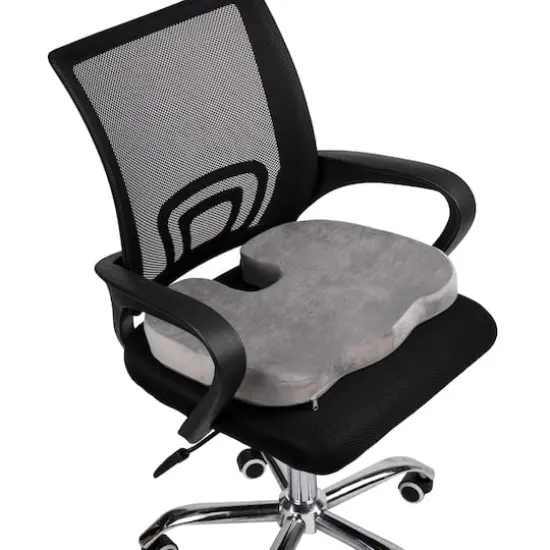 Mind Reader 18" Gray Back Relief Memory Foam Seat Cushion {6}