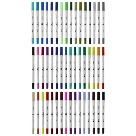 Leisure Arts&reg; 48 Color Brush & Chisel Dual Tip Marker Set {4}