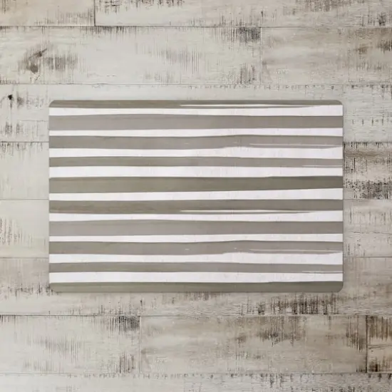 Watercolor Stripes Floor Mat Brown/White {3}