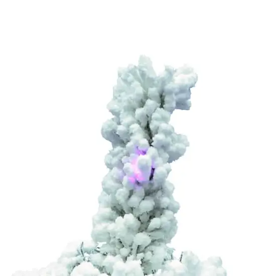 3ft. Pre-Lit Flocked Alaskan Pine Artificial Christmas Tree, Multicolor Dura-Lit&reg; LED Lights {4}