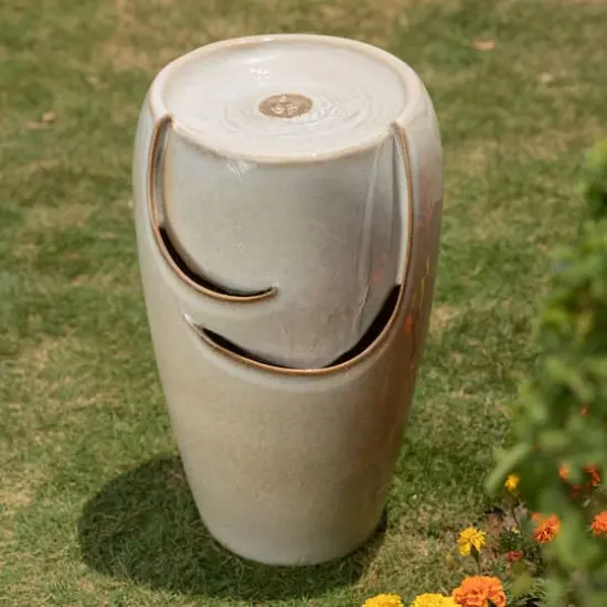 Glitzhome&reg; 21" Sand Beige LED Ceramic Fountain {3}