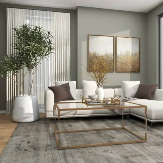 20" White Modern Wide Floor Vase {17}