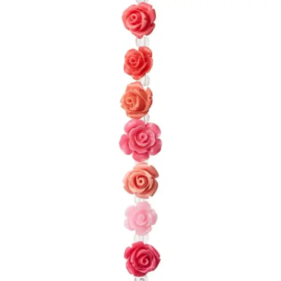 Pink Mix Reconstituted Stone Rose Beads, 10mm by Bead Landing&trade; {1}