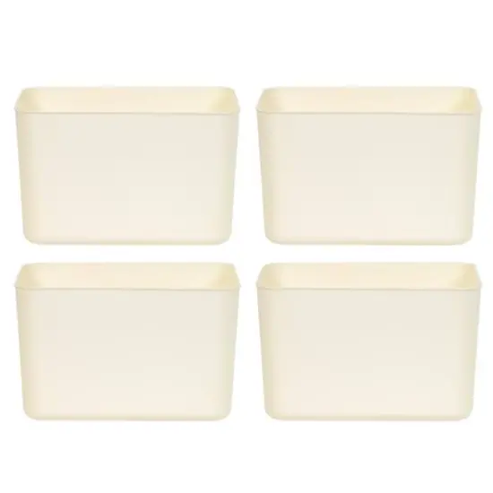 IRIS&reg; Large Cream Nestable Storage Organizer Bins, 4ct. {1}