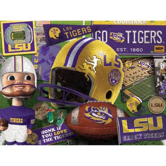 College Football Wooden Retro Series 333 Piece Jigsaw Puzzle LSU Tigers {1}