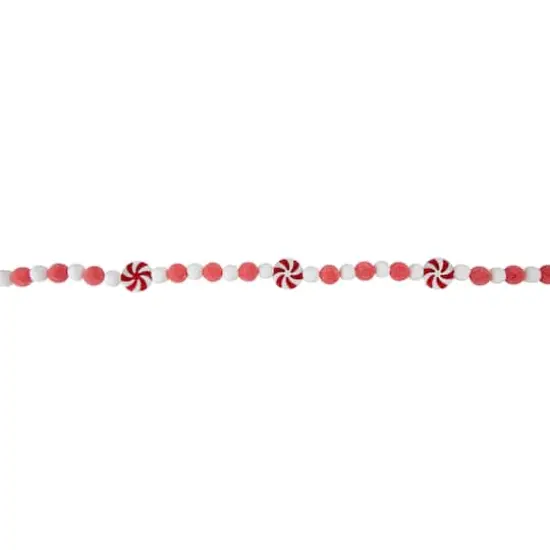 4ft. Peppermint Candy Beaded Christmas Garland {1}
