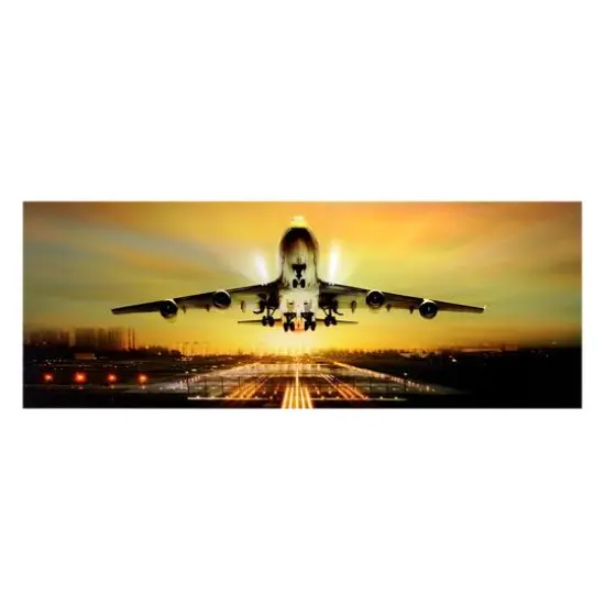 48" Airplane Take Off Glossy Lacquer Wall Art {6}