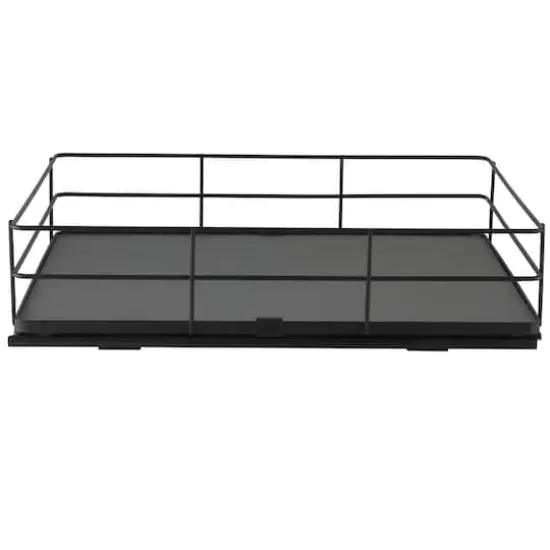Organize It All Large Matte Black Slide Out Shelf Organizer {8}