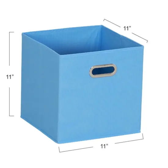 6 Pack Household Essentials 11" Fabric Storage Bins Blue {4}