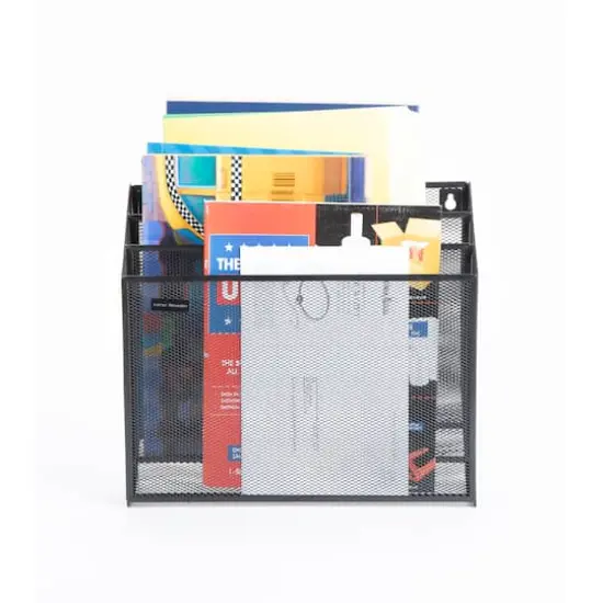 Mind Reader 3-Tier Vertical Mesh Wall File Holder Black {8}