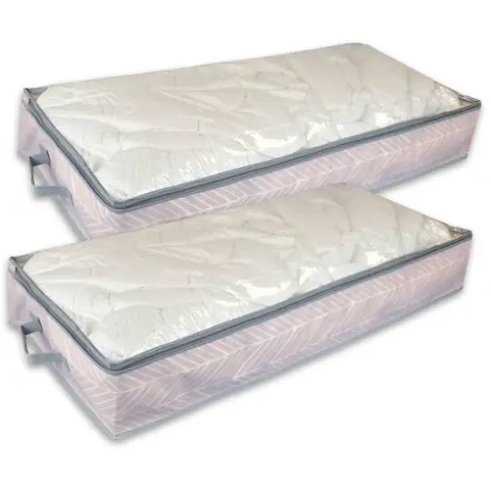 DII&reg; 40" Fabric Soft Storage Bins with Viewing Window, 2ct. Mauve Chevron {1}