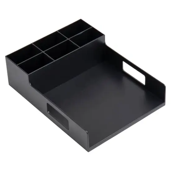 Mind Reader Black Plastic Utensil, Napkin & Plate Serving Tray {7}