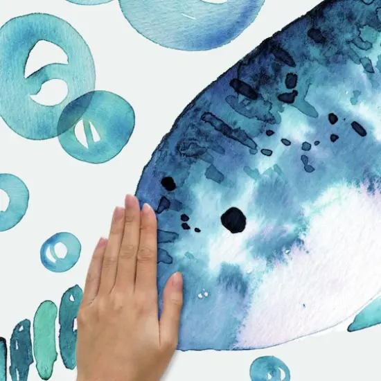 RoomMates Catcoq Narwhal Peel & Stick Giant Wall Decals {7}