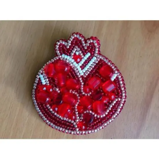 Crystal Art Beadwork Kit For Creating Brooch Pomegranate {5}