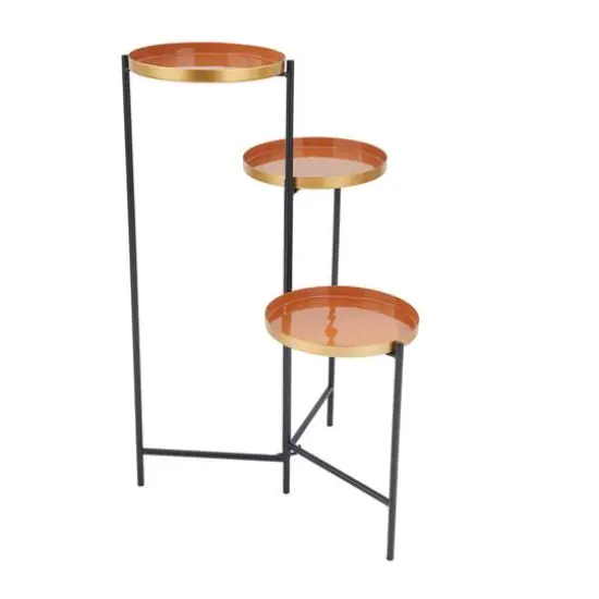 Orange Iron Modern Plantstand, 32" x 22" x 18" {3}