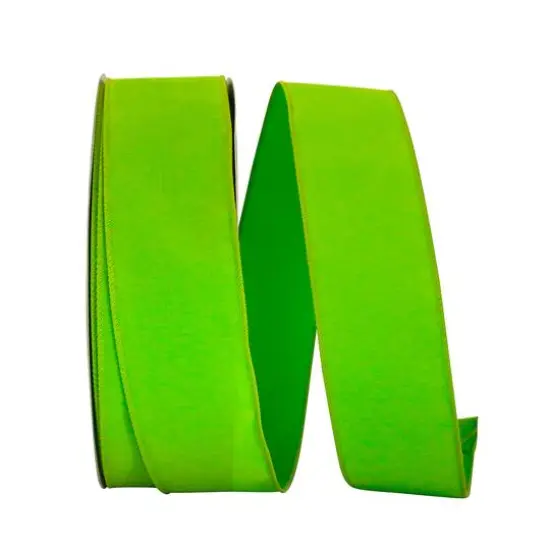 JAM Paper 2.5" x 50yd. Lime Wired Velvet Ribbon {1}