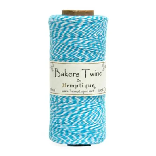 Hemptique&reg; Bakers Twine Spool Light Blue and White {1}