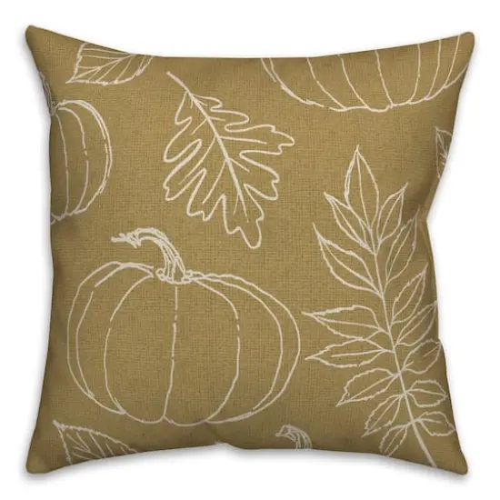 Mustard Yellow Fall Pattern Throw Pillow {1}