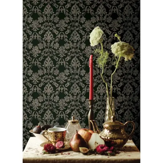 RoomMates Blooming Damask Peel & Stick Wallpaper Deep Green {6}
