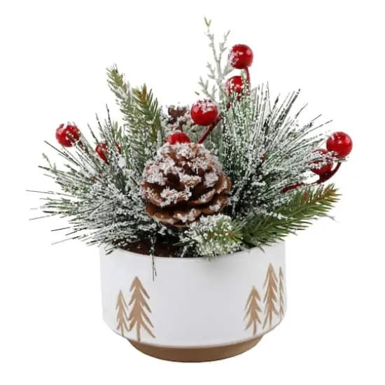 Christmas Mix IN 4.25" Ceramic Reverse Tree Pot {1}