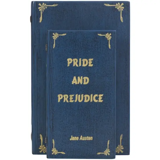 Blue Wooden Pride and Prejudice Storage Faux Book Box, 2ct. {8}