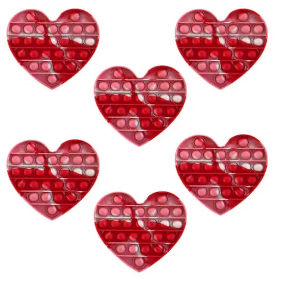 GottaPop Hearts Pop It Fidget Toy Party Favors, 6ct. {1}