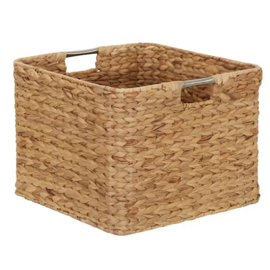 Household Essentials 11" Square Hyacinth Wicker Basket Natural {9}