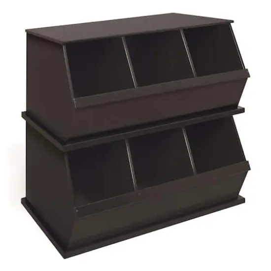 Badger Basket 3 Bin Stackable Storage Cubby Espresso {8}