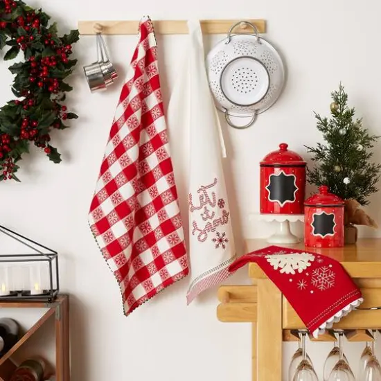 DII&reg; Santa Chef Clause Kitchen, Let It Snow Dishtowel Set {11}
