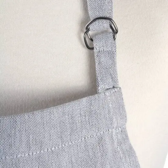 DII&reg; Solid Chambray Chef Apron Gray {7}
