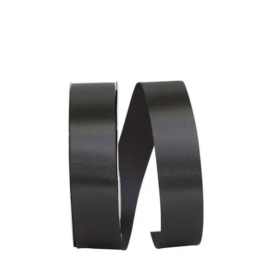 JAM Paper 3/8" x 100yd. Single Face Satin Allure Ribbon Gunmetal Gray {1}