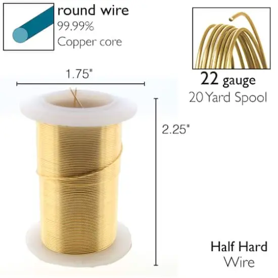 The Beadsmith&reg; Wire&trade; Elements 22 Gauge Tarnish-Resistant Wire Gold {7}