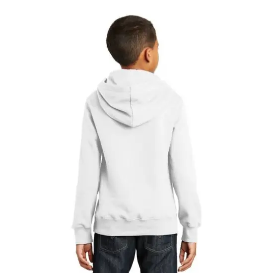 Port & Company&reg; Fan Favorite Youth Fleece Pullover Hooded Sweatshirt White {6}