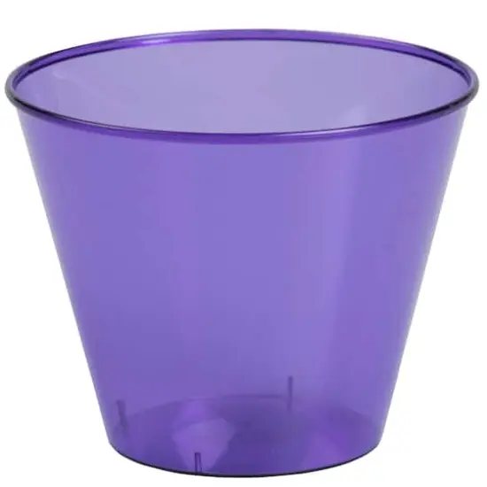 JAM Paper 9oz. Clear Plastic Cups, 72ct. Violet {1}