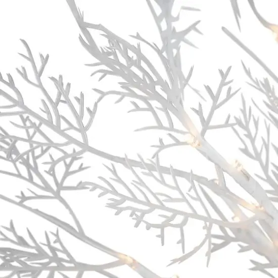 5ft. Pre-Lit White Floral Artificial Christmas Tree, Warm White LED Lights {7}