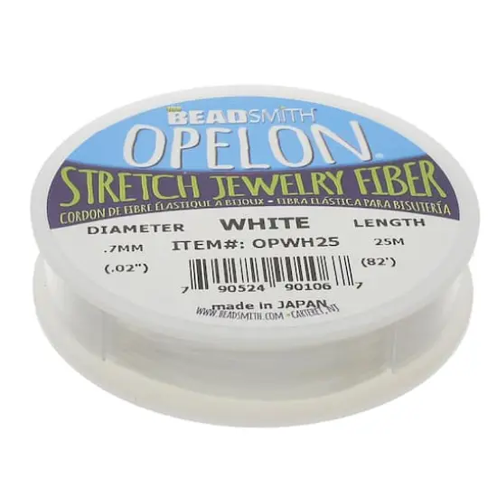 The Beadsmith&reg; Opelon&reg; 0.7mm White Stretch Jewelry Fiber, 25m {3}