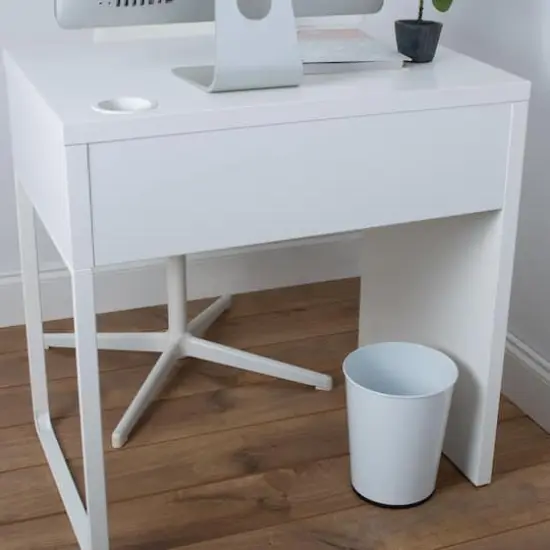 Bath Bliss White Stainless Steel Trash Can {6}