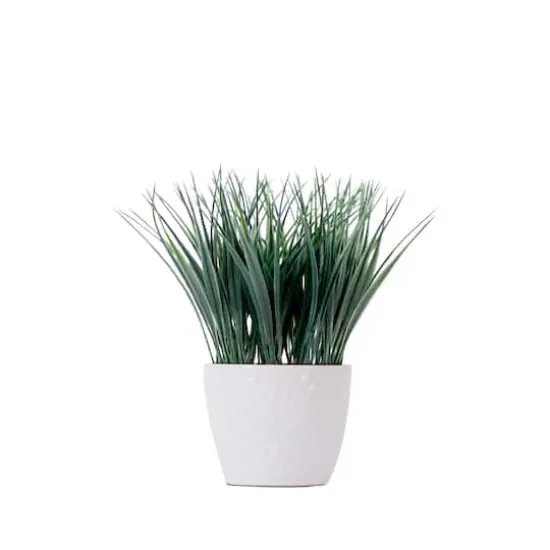9" Artificial Grass Plant with Decorative Planter {1}