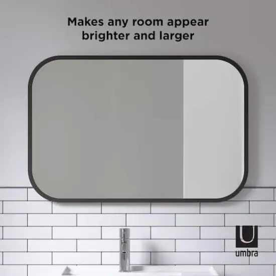 Umbra 36" Black Hub Rectangular Mirror {5}
